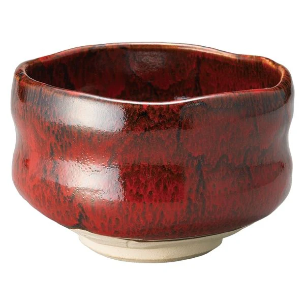 Flowing Red Tenmoku Matcha Bowl - Image 2