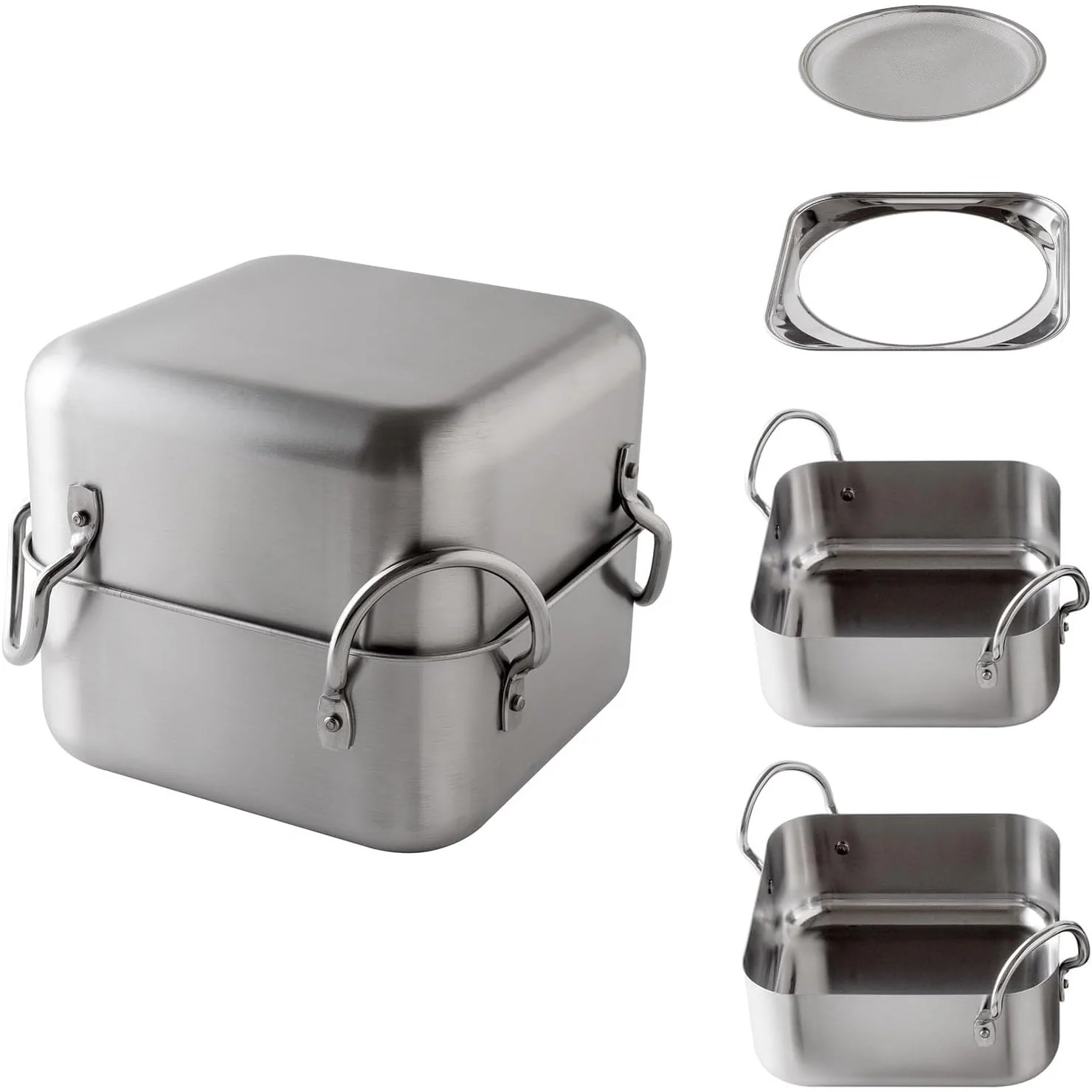 Arnest Stainless Steel Tempura Deep Frying Square Pot Set 16cm - Image 6