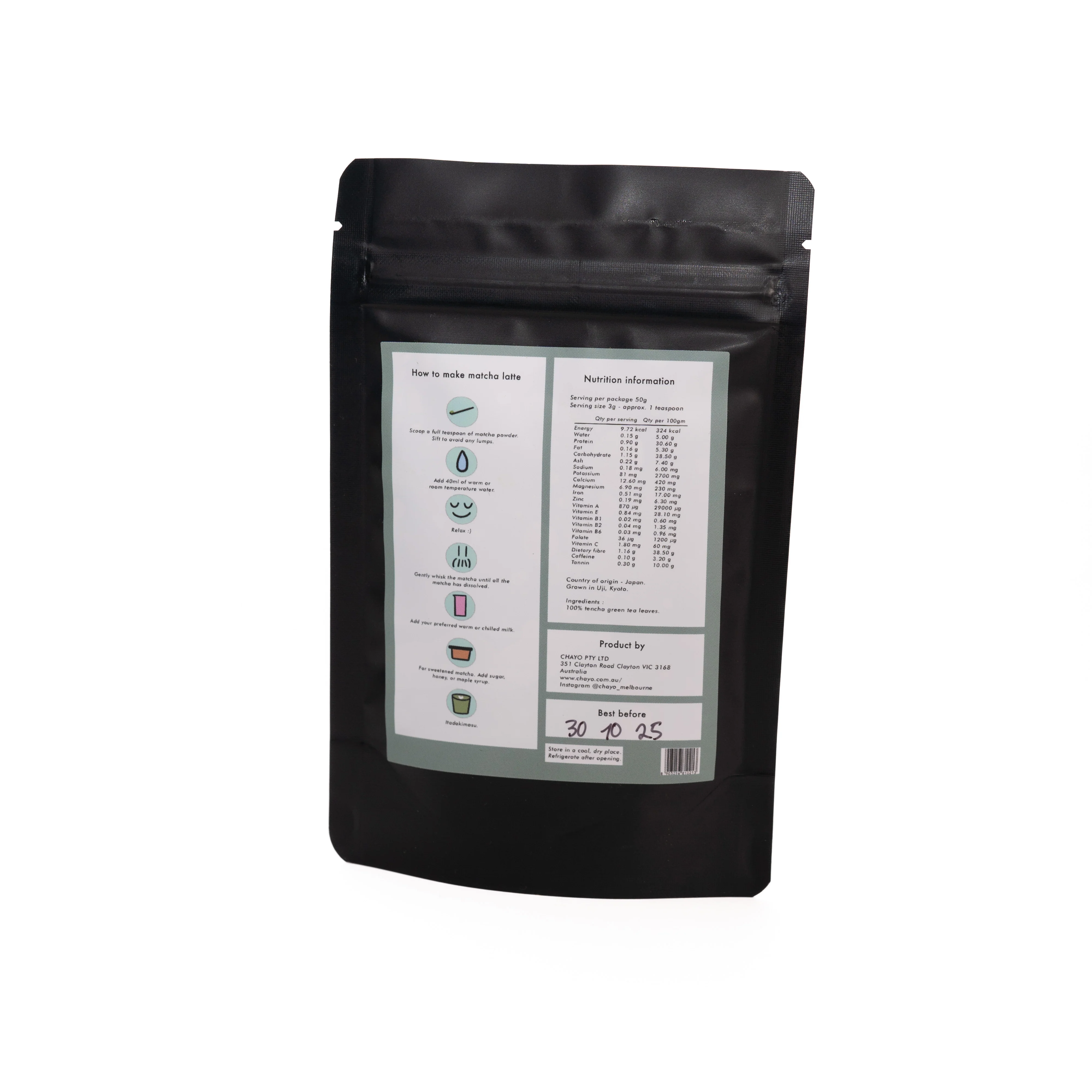 CHAYO premium matcha powder　チャヨウのお抹茶 50g - Image 4