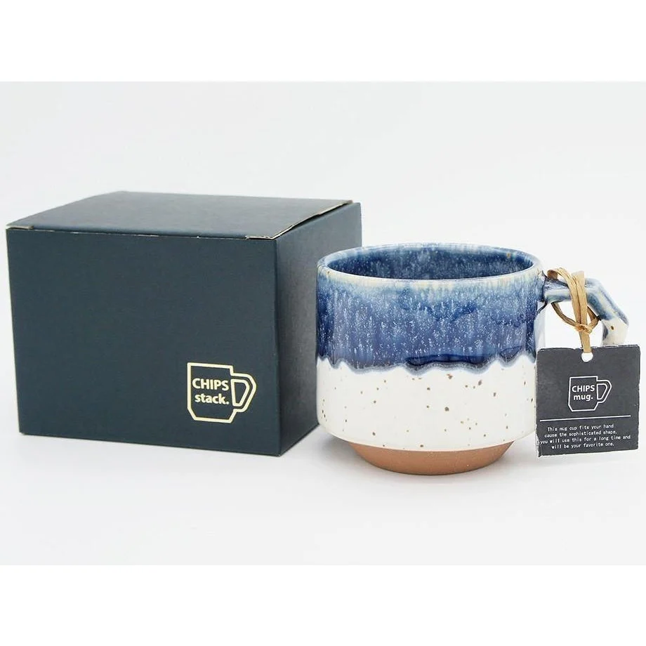 Chips Stack Mug Premium White-Navy Drop 280ml - Image 2