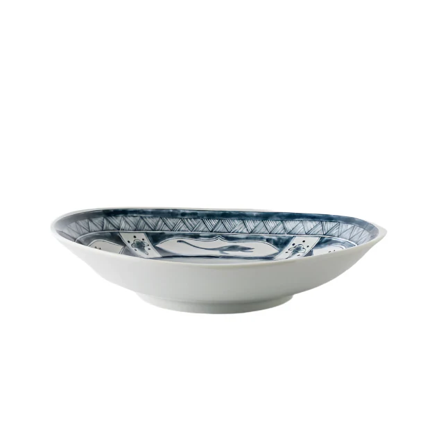Edokko Dinosaur Oval Deep Plate 21.5 x 22 x 10.5