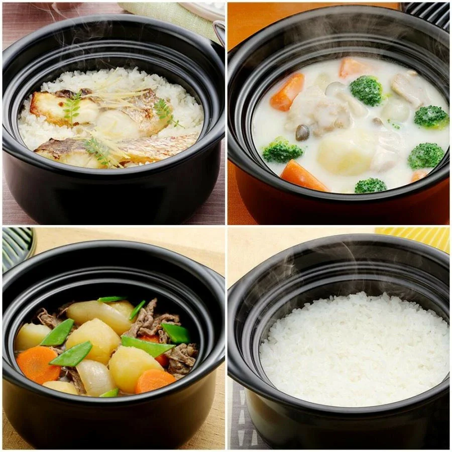 Ginpo Kikka Rice Multi Clay Pot 2.6L Size 5 - Kohiki White - Image 2