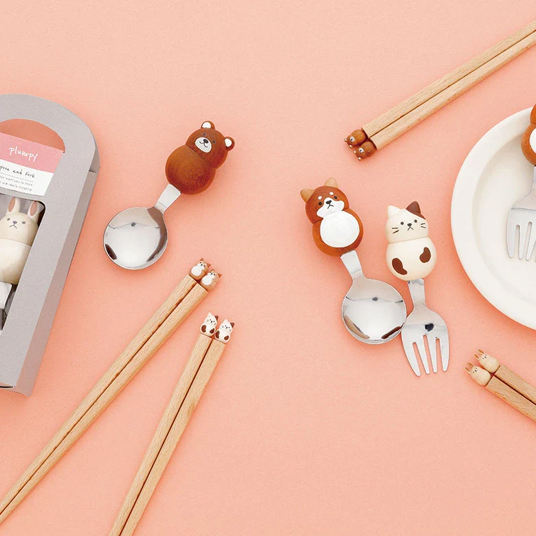 Grapport Plumpy Usagi Rabbit Kids Cutlery Set 2Pcs - Image 3