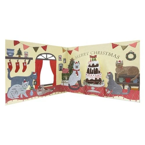 Greeting Life Christmas Window Party Card Cat - Image 2