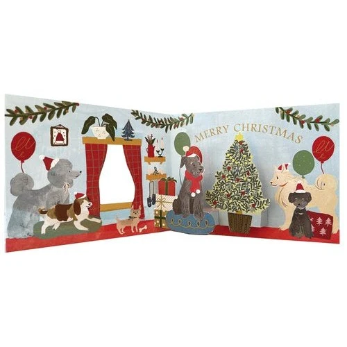 Greeting Life Christmas Window Party Card Dog - Image 2