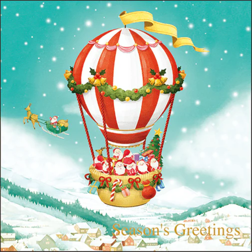 Greeting Life Mini SantaChristmas Pop-up Mini Card - Air Baloon - Image 4