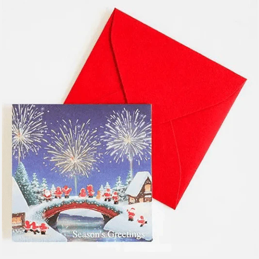 Greeting Life Mini SantaChristmas Pop-up Mini Card - Fireworks - Image 2