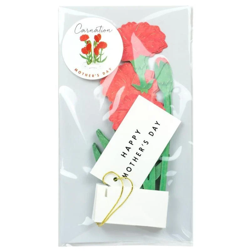 Greeting Life Red Carnation Flower Mother's Day Card - Image 3