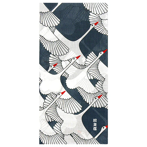 Hamamonyo Auspicious Crane Gauze Handkerchief 50cm - Image 2