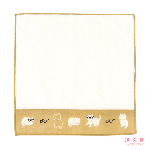 Hamamonyo Cats with Glasses Face Towel Handkerchief - Image 2