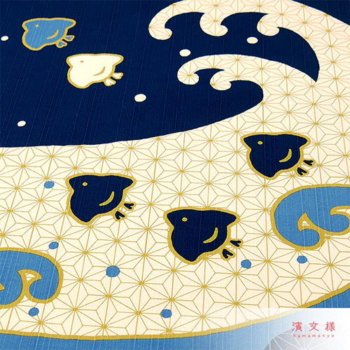 Hamamonyo Chidori & Waves Furoshiki Wrapping Cloth 50cm - Image 2