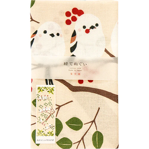 Hamamonyo Long-tailed Tit Friends Tenugui Towel - Image 2