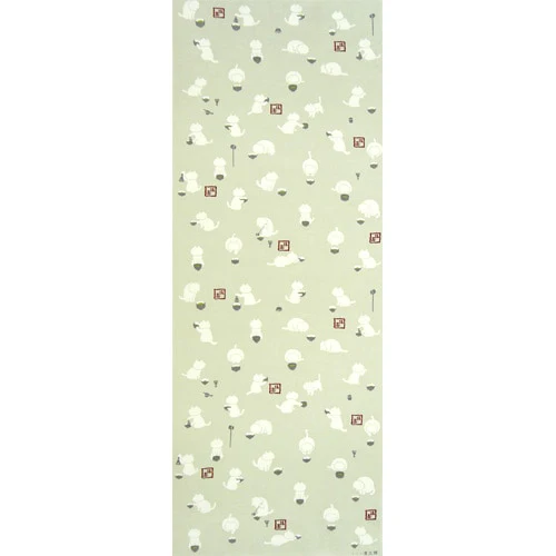 Hamamonyo Matcha Cat Tenugui Towel - Image 3