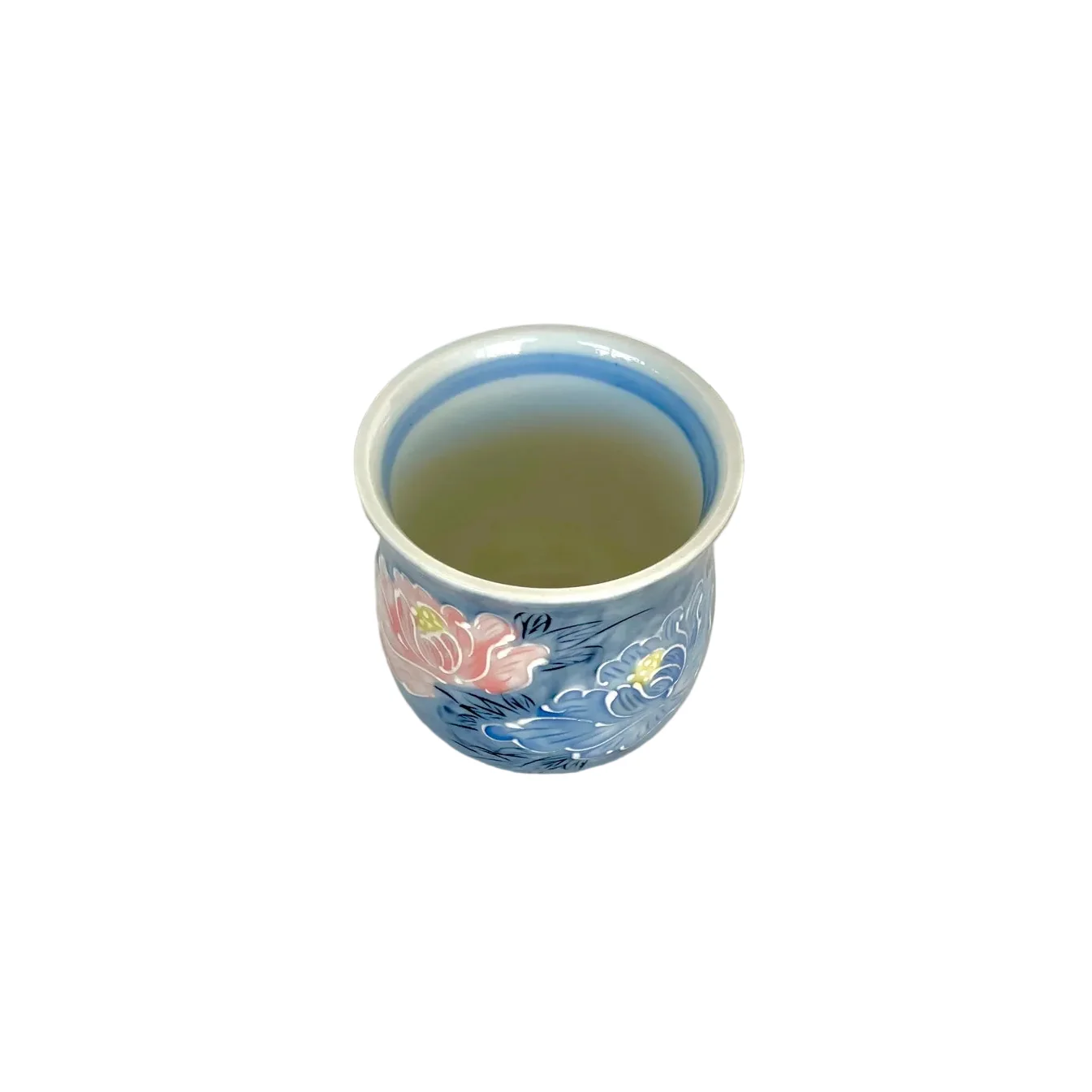 Hand-Brushed Peony Sushi Tea Cup - Image 2