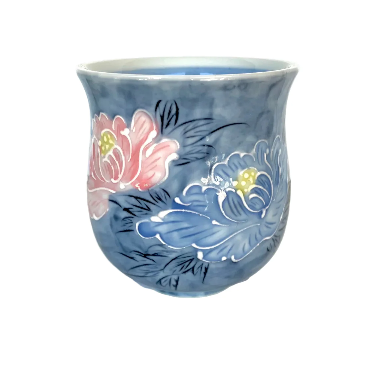 Hand-Brushed Peony Sushi Tea Cup - Image 3