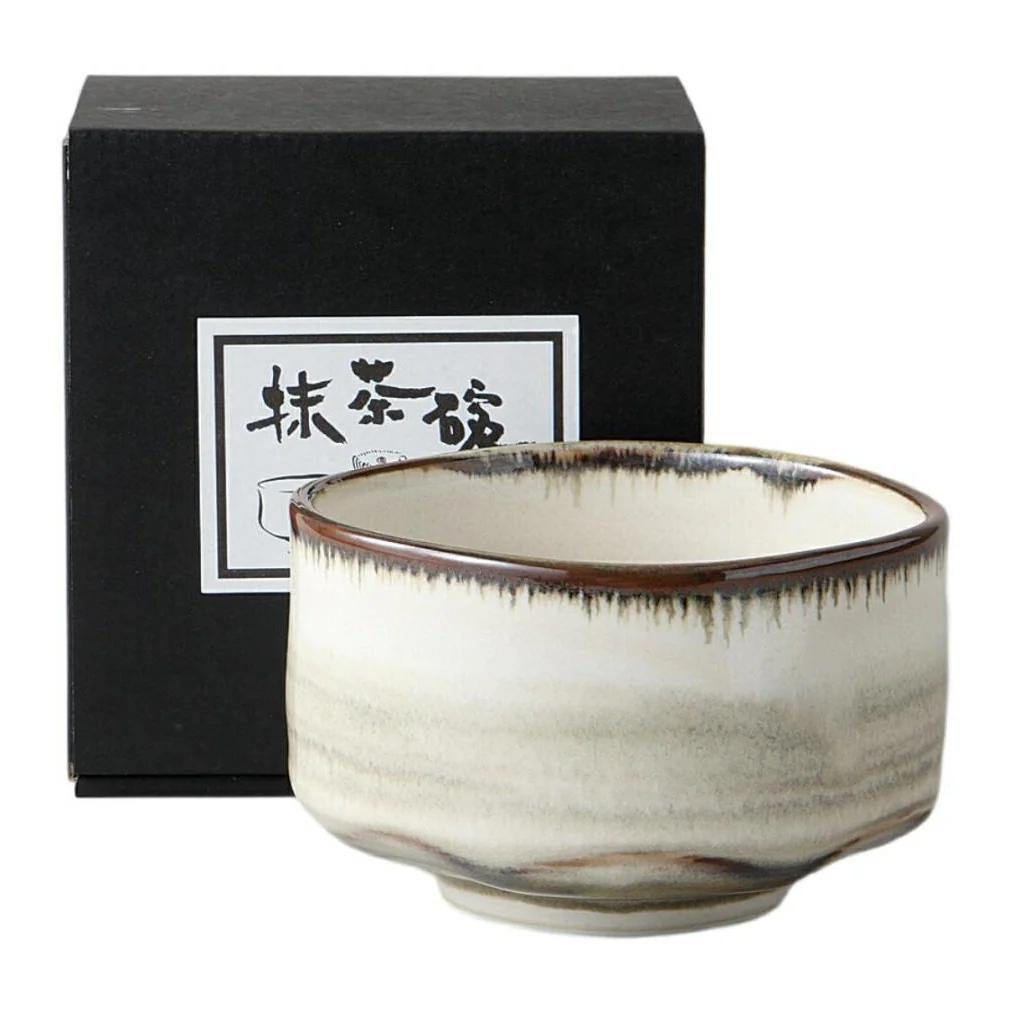 Hazy Brown Rim Matcha Bowl - Image 2