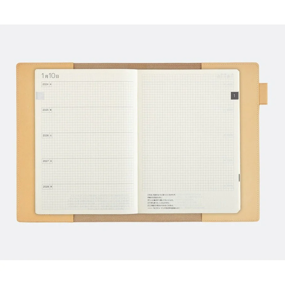 Hobonichi Techo 5-Year Techo Leather A6 Size Cover (Natural) - Image 7
