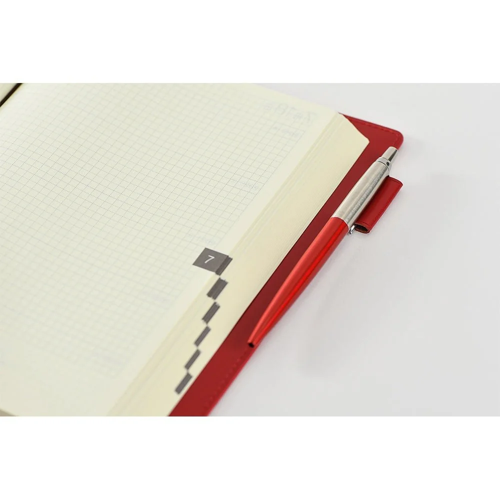 Hobonichi Techo 5-Year Techo Leather A6 Size Cover (Red) - Image 7