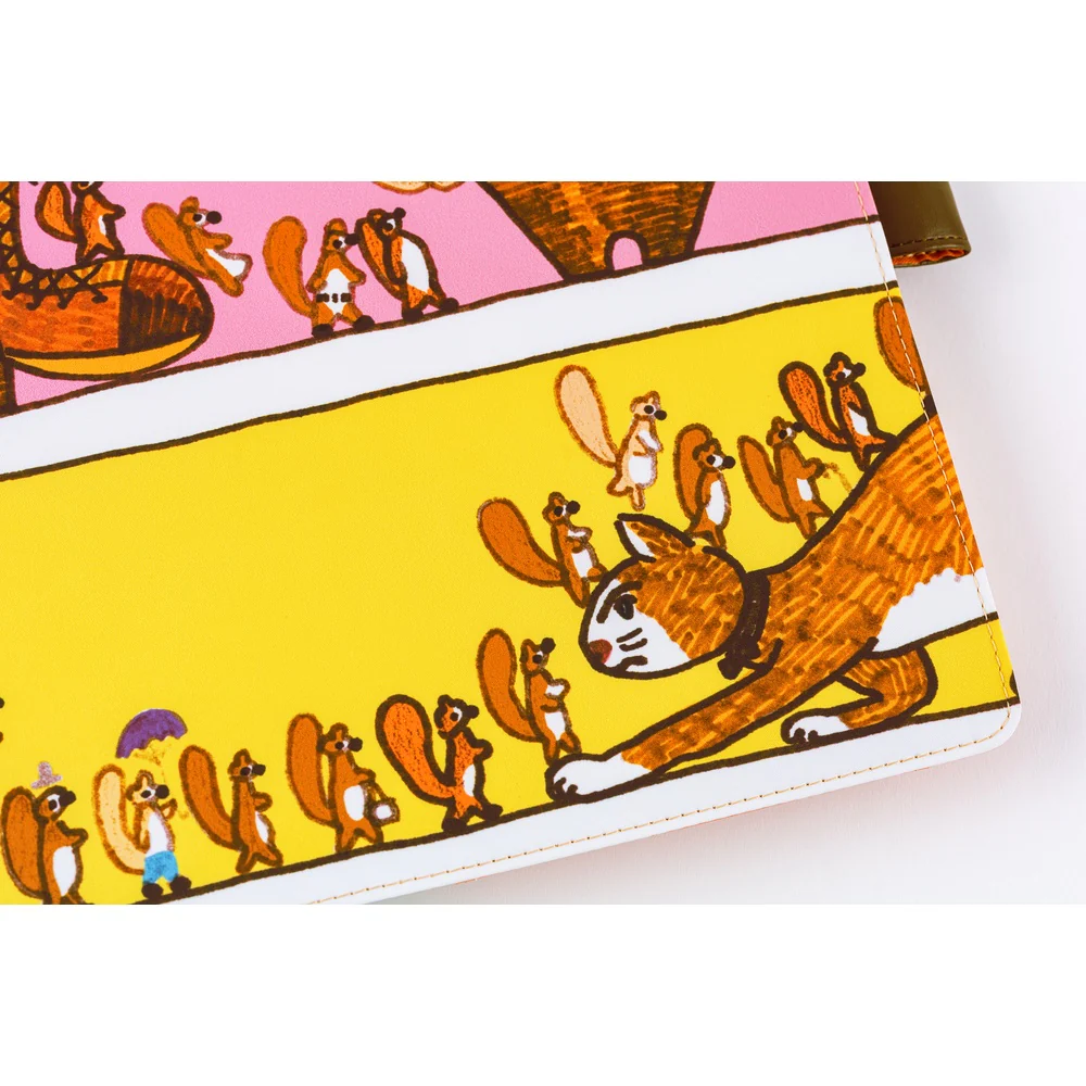 Hobonichi Techo A5 Cousins Planner Cover - 100%ORANGE: Where’s the Squirrel Going - Image 5