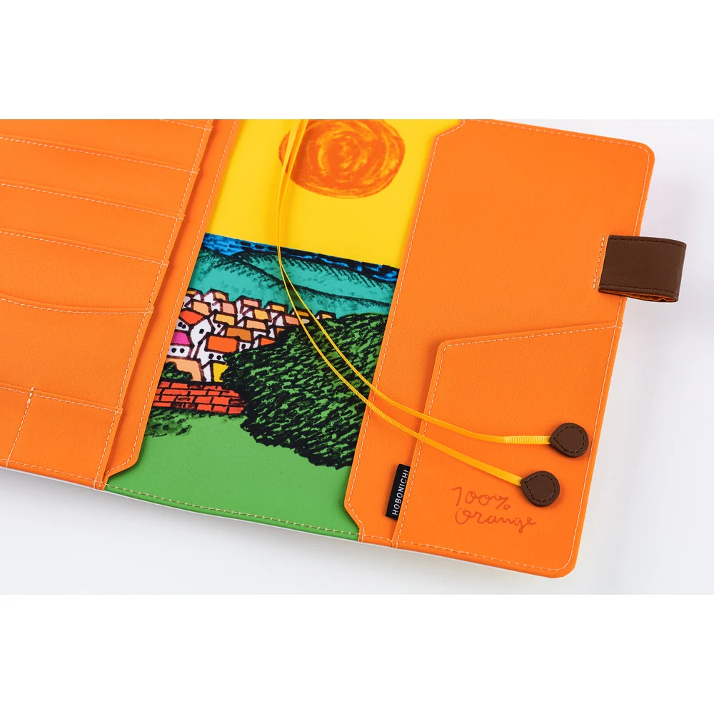 Hobonichi Techo A5 Cousins Planner Cover - 100%ORANGE: Where’s the Squirrel Going - Image 7