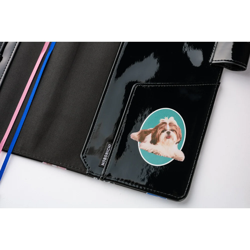 Hobonichi Techo A5 Cousins Planner Cover - Candy Stripper: Random Dog & Cat (Black) - Image 6