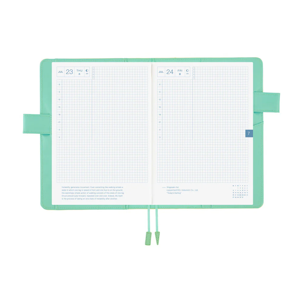 Hobonichi Techo A5 Cousins Planner Cover - Colors: Chamomile Mint - Image 8