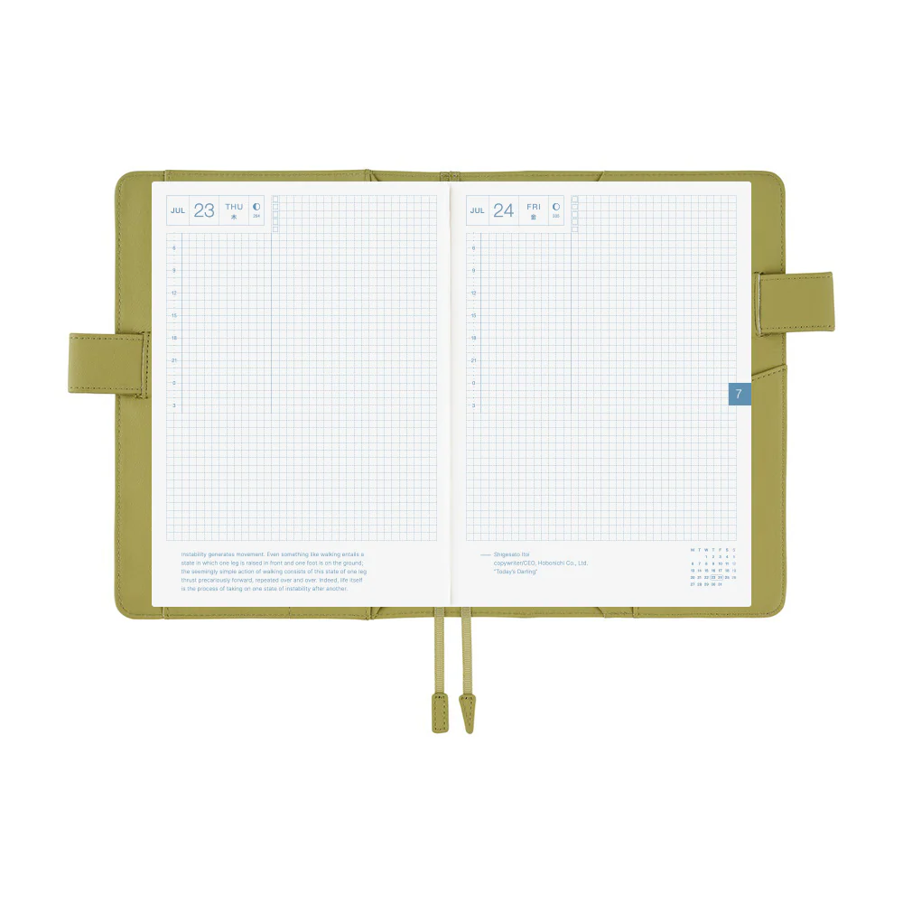 Hobonichi Techo A5 Cousins Planner Cover - Leather: Sage Green - Image 9