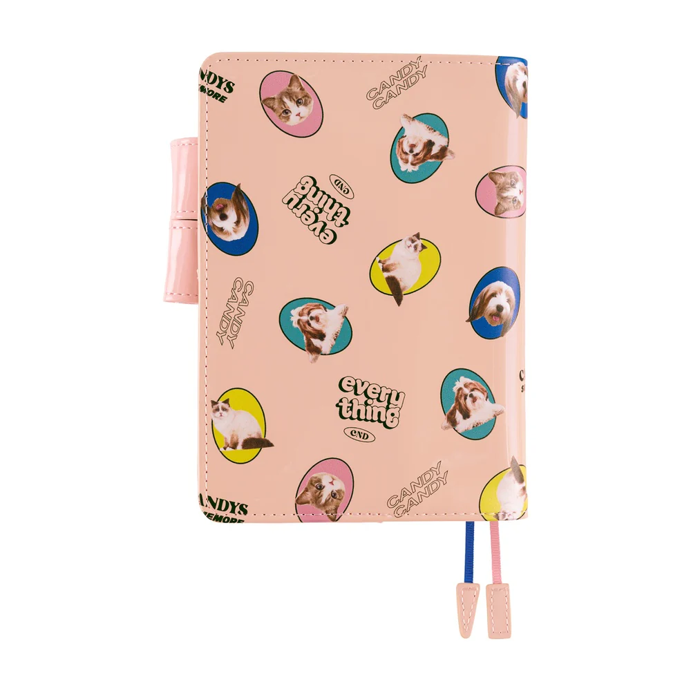 Hobonichi Techo A6 Original Planner Cover - Candy Stripper: Random Dog & Cat (Pink) - Image 3