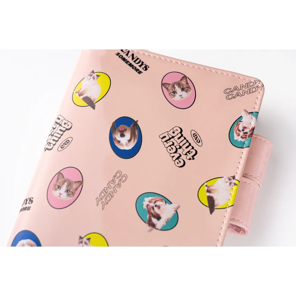 Hobonichi Techo A6 Original Planner Cover - Candy Stripper: Random Dog & Cat (Pink) - Image 8