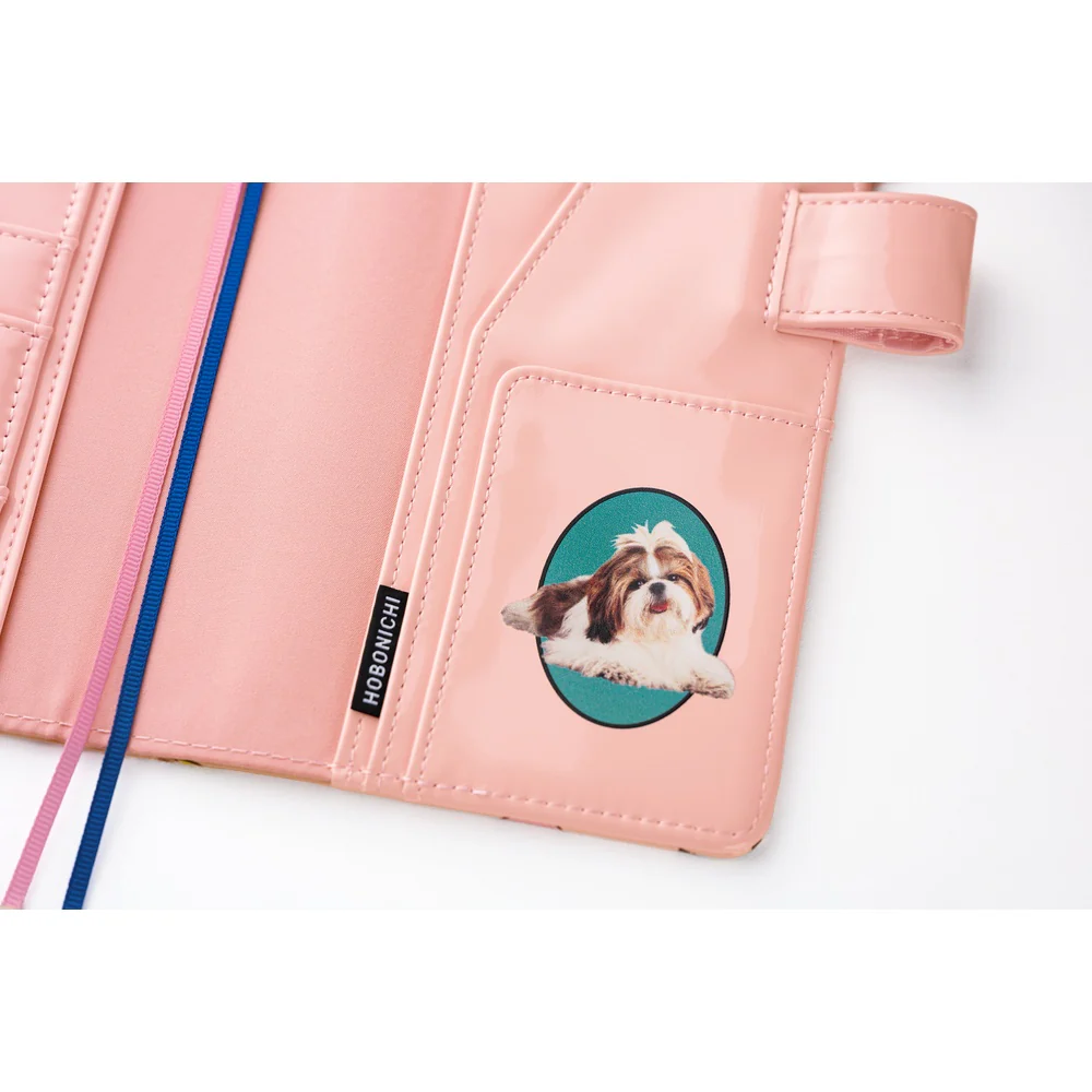 Hobonichi Techo A6 Original Planner Cover - Candy Stripper: Random Dog & Cat (Pink) - Image 9