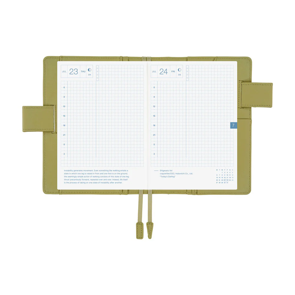 Hobonichi Techo A6 Original Planner Cover - Leather: Sage Green - Image 9