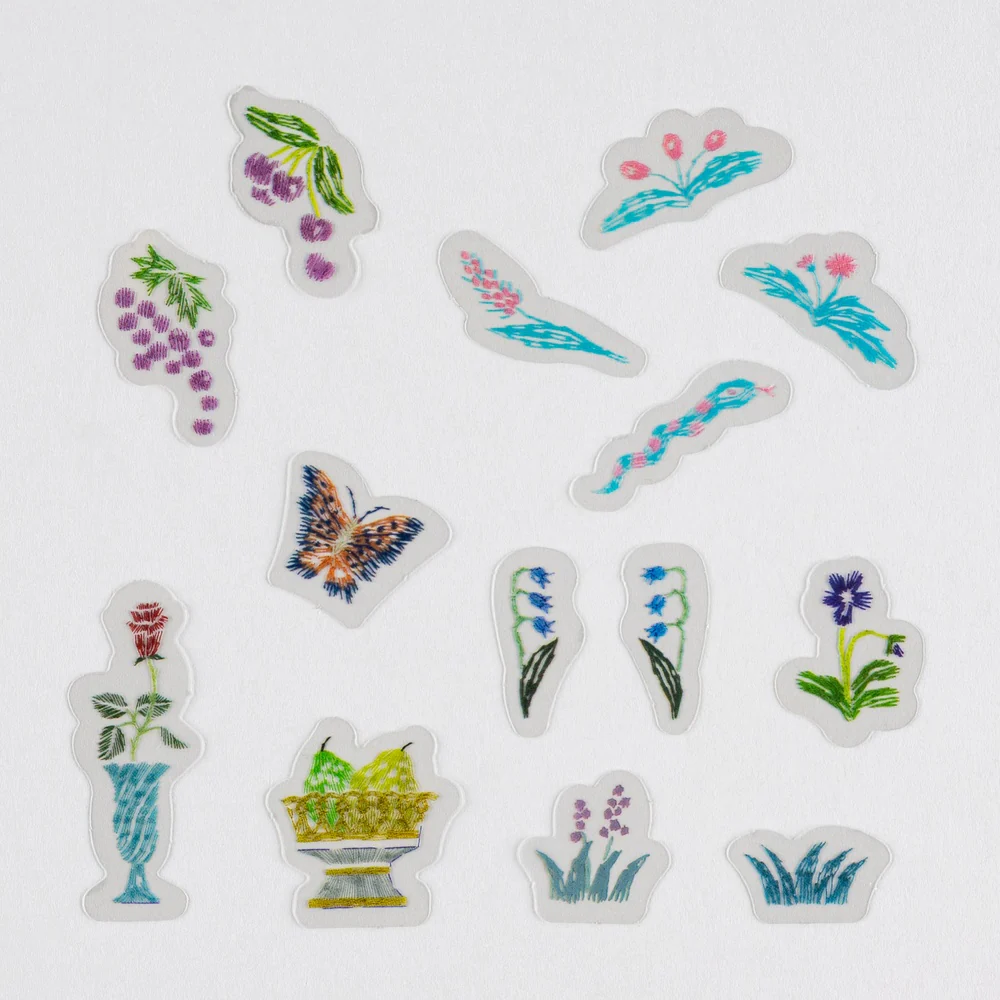 Hobonichi Techo iyo okumi: Transparent Embroidery Sticker Set - My Garden - Image 4