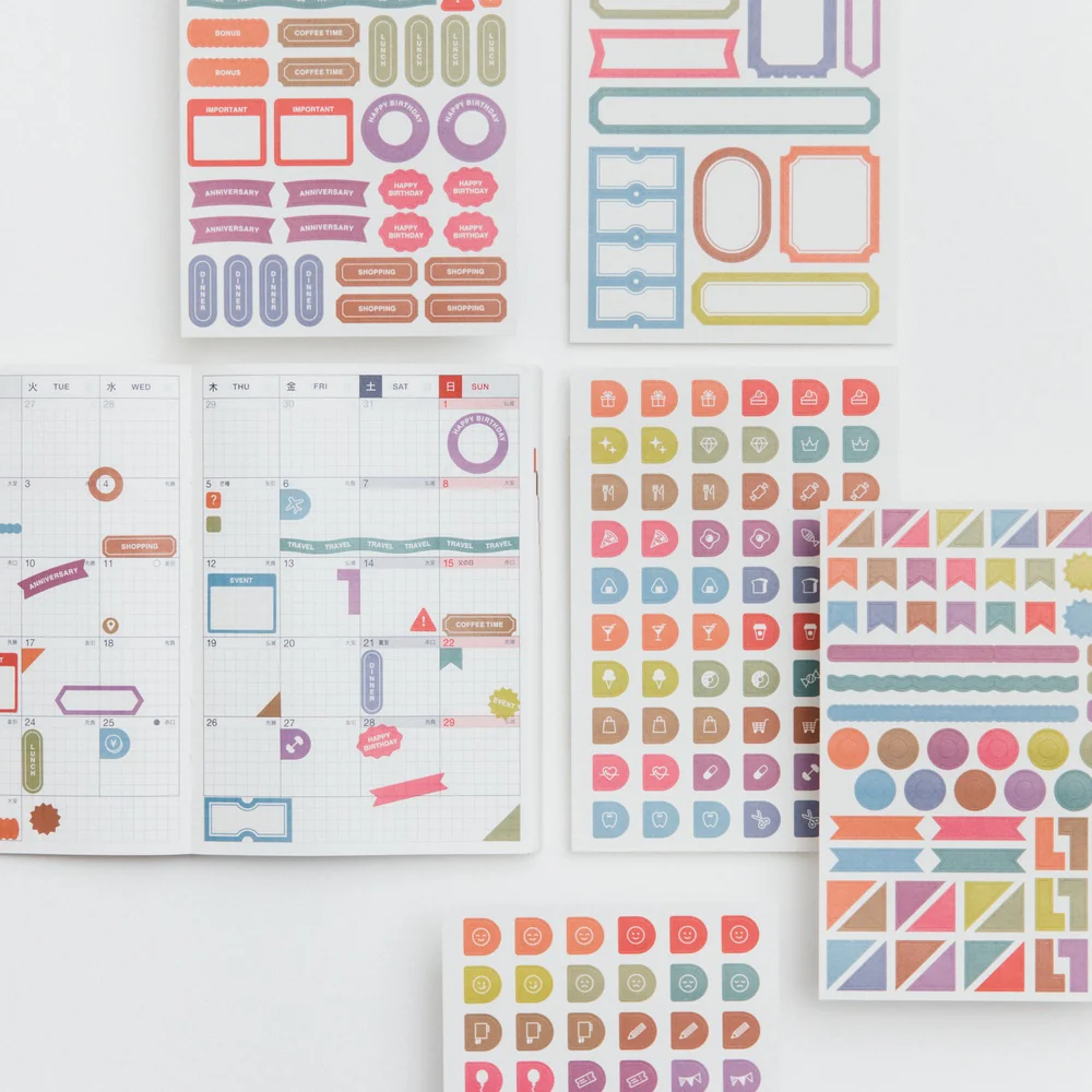 Hobonichi Techo TSUKI no IRO: Sticker Set (Schedule) - Image 6