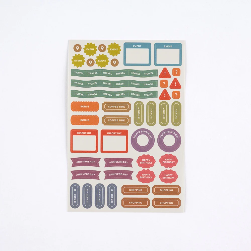 Hobonichi Techo TSUKI no IRO: Sticker Set (Schedule) - Image 8