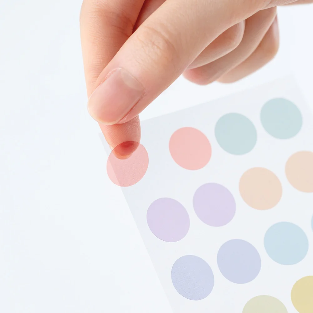 Hobonichi Techo TSUKI no IRO: Transparent Dot Stickers (15mm) - Image 2