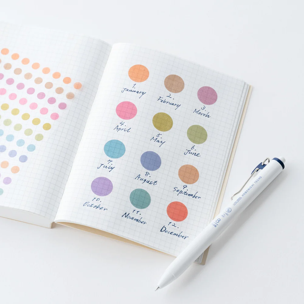 Hobonichi Techo TSUKI no IRO: Transparent Dot Stickers (15mm) - Image 3