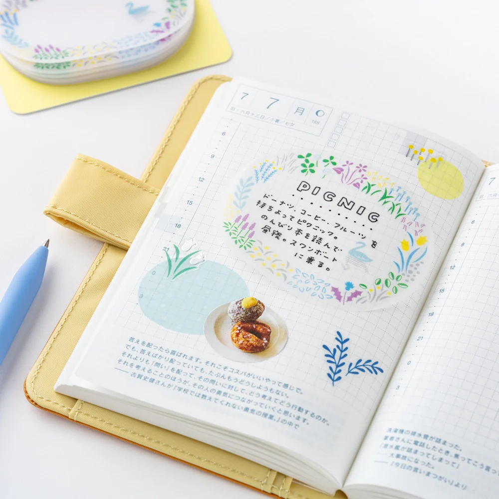 Hobonichi Techo Yuri Sanae: See-Through Sticky Notes (Forest Lake) - Image 4