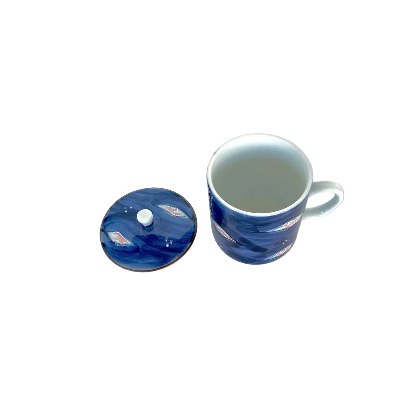 Ichiyama Wave & Chidori Mug with Lid - Image 2