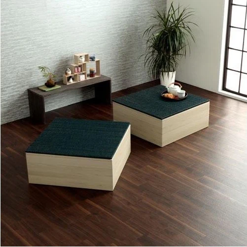 Ikehiko Raised Tatami Floor Mat 2 Pieces 70x70x29.5 - Image 2
