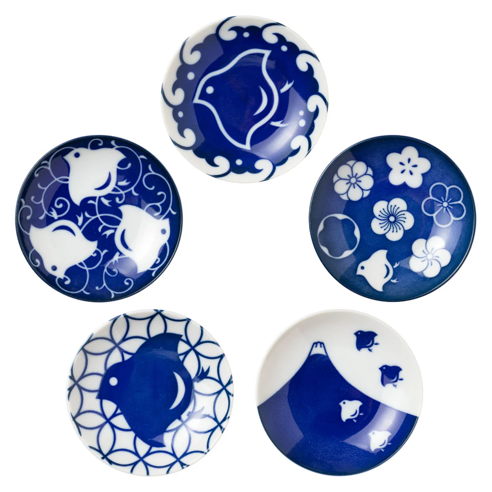Japanese Chidori-zukushi Small Plate 5P Set - Image 3