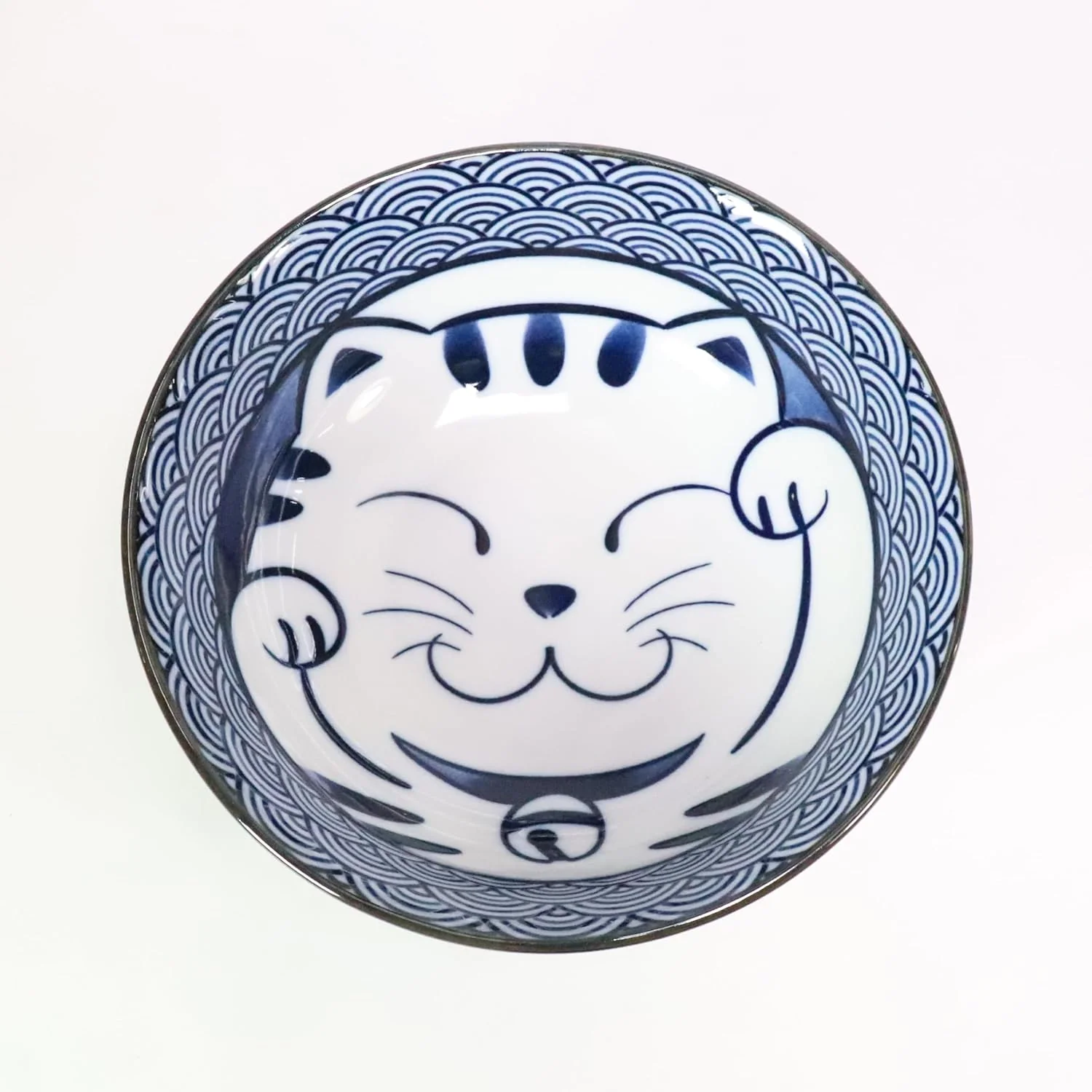 Kanese Blue Wave Cat Bowl Pair Set - Image 2