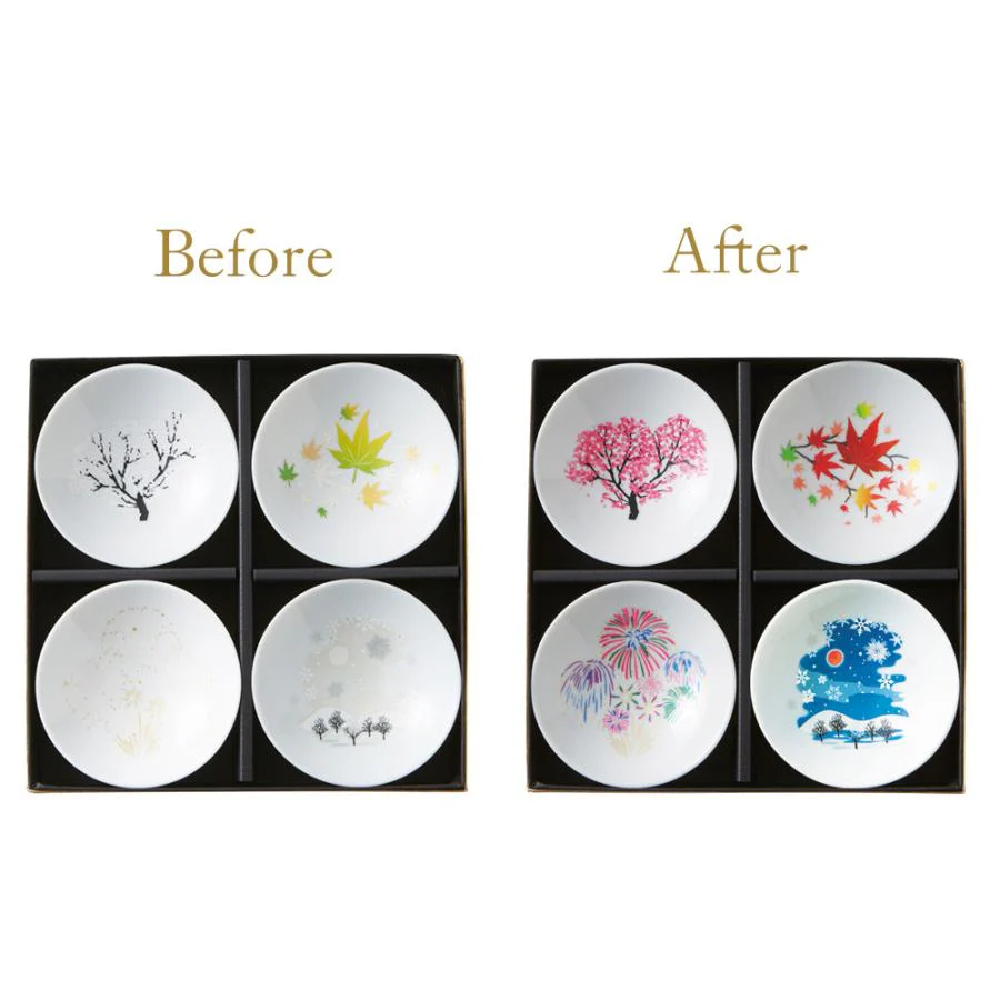 Marumo Takagi Colour Changing Four Seasons of Japan Sake Cup 4P Set - Image 7