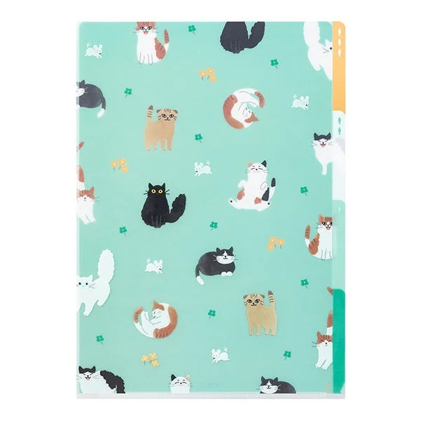 Midori 3-Pocket A4 File - Cats