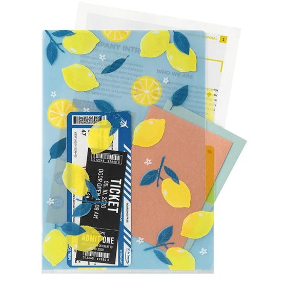 Midori 3-Pocket A4 File - Lemon - Image 3