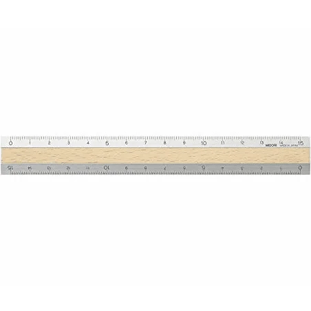 Midori Aluminium & Wood Ruler 15cm - Image 3