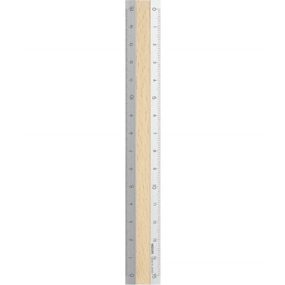 Midori Aluminium & Wood Ruler 15cm - Image 6
