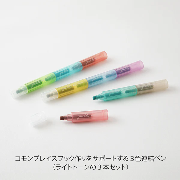 Midori Connecting Pen Join Dots 3pk Light Tone - Image 3