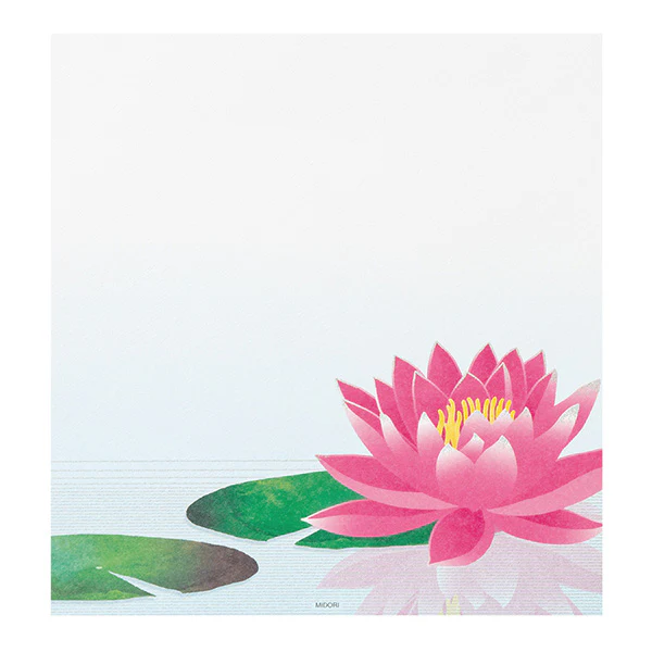 Midori Kami Letter Paper Set (Mirror Water Lily) - Image 2