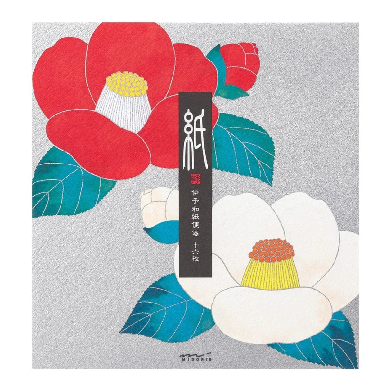 Midori Kami Letter Set Red & White Camellia - Image 2