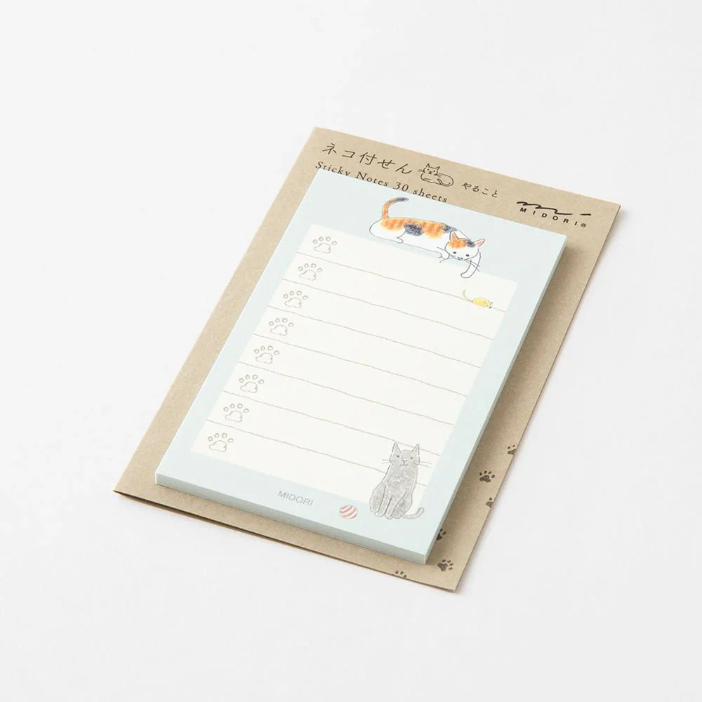 Midori To-Do List Sticky Note - Cats Blue - 30 Sheets - Image 4